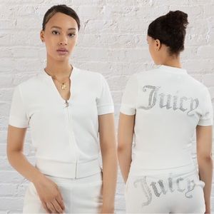 Juicy Couture Velvet Cream Soda Crop B Neck Sweater Size Medium